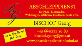 Visitenkarte von Abschleppdienst Bischof